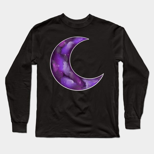 Galaxy Crescent Moon (Pink & Purple) Long Sleeve T-Shirt by Sophie Elaina